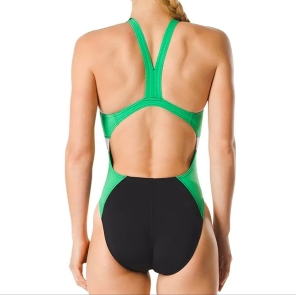 Speedo Womens One Piece Swimsuit Endurance+ Super Pro Team Black Green Sz 22 XXS - Picture 2 of 16